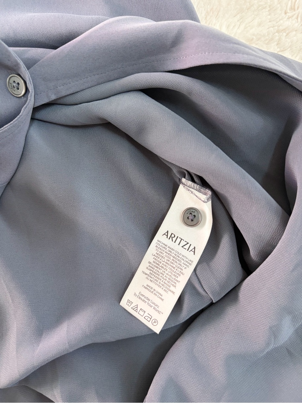 Aritzia Wilfred Shirt Dress Vintage Navy Midi Button Front Size M - Picture 9 of 11